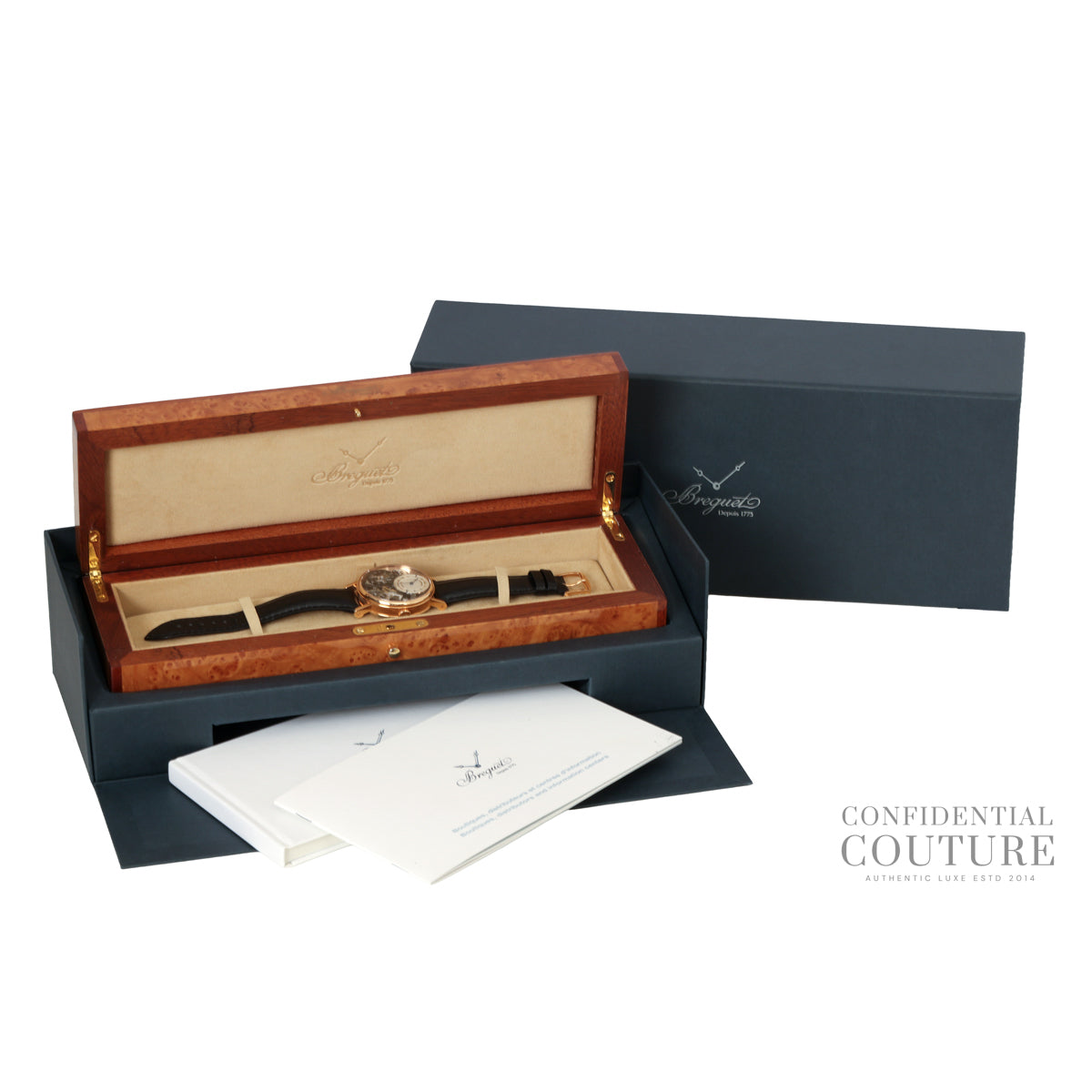 Tradition GMT 40 MM 18kt Gold With Black Alligator Strap 7067BRG19W6