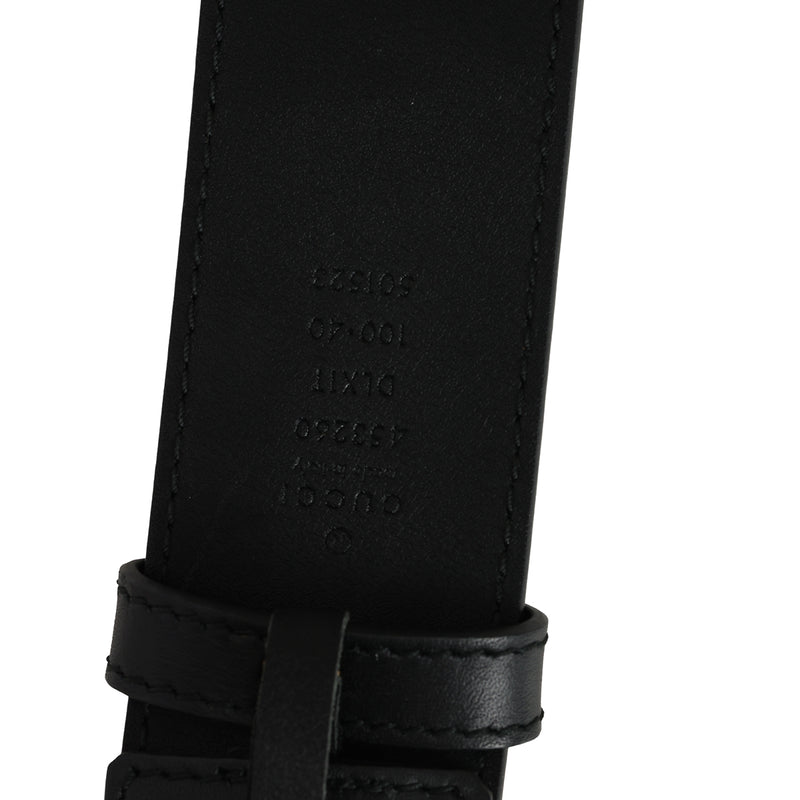 GG Marmont Pearls Black Leather Belt 40