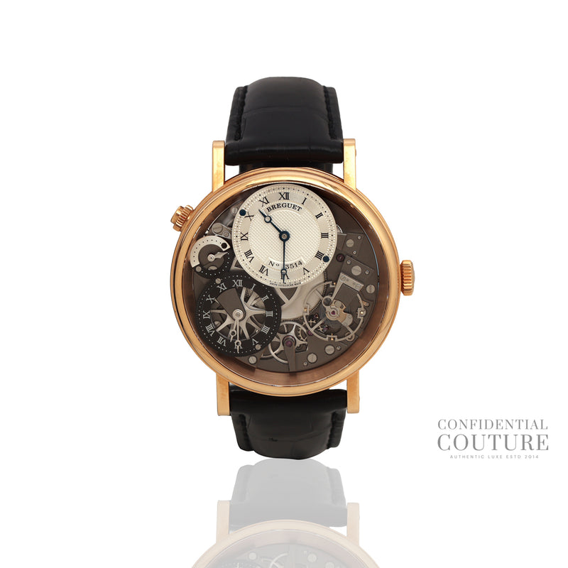 Breguet Tradition GMT 40 MM 18kt Gold With Black Alligator Strap 7067BRG19W6