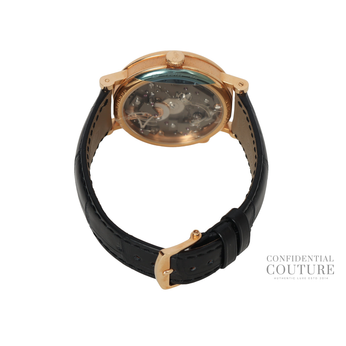 Tradition GMT 40 MM 18kt Gold With Black Alligator Strap 7067BRG19W6