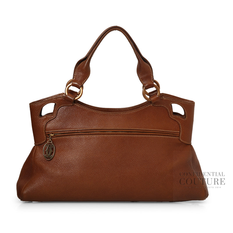 Women Cartier Brown Leather Medium Marcello de Cartier Bag