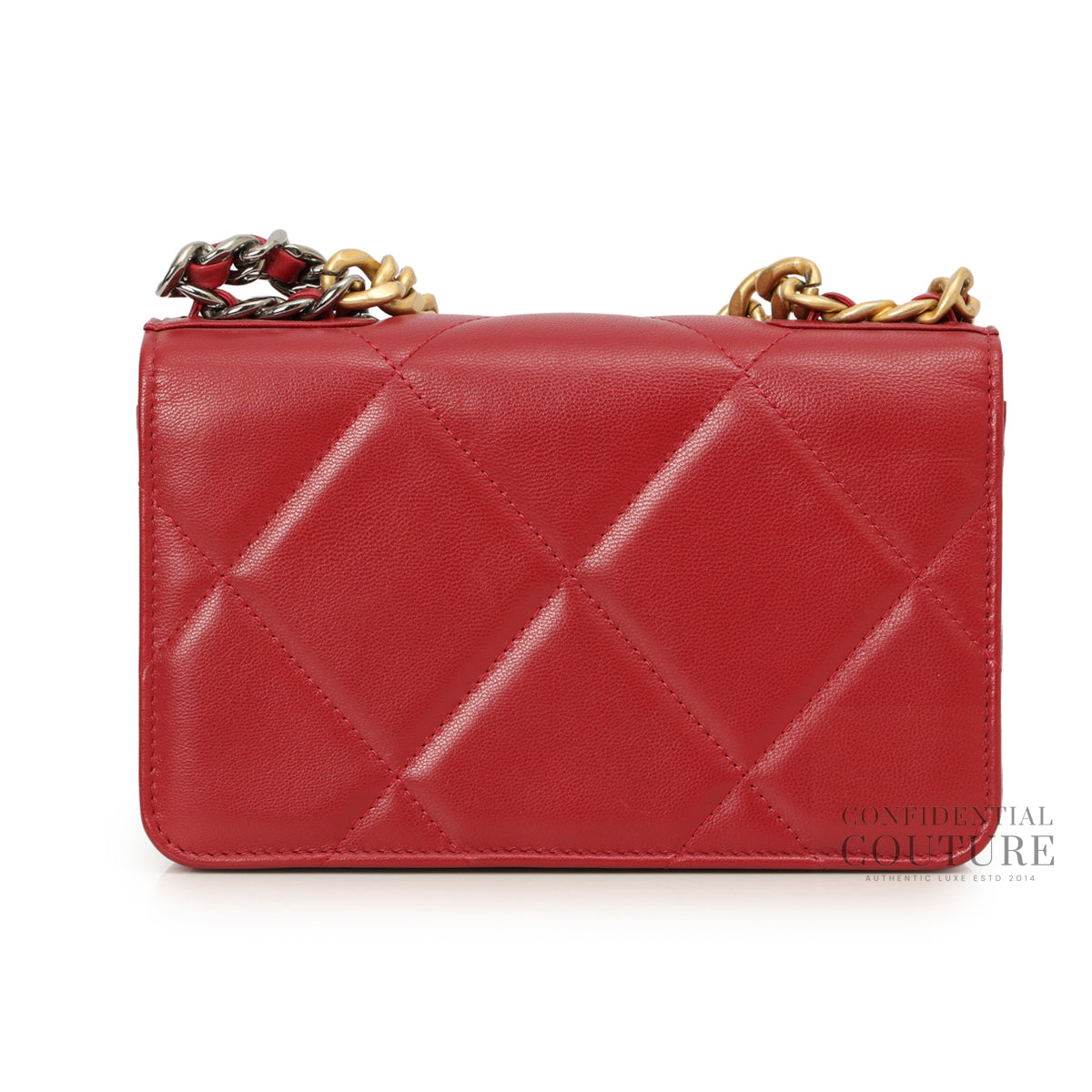 Authentic Pre-Loved — 19 Maroon Wallet On Chain Bag — Back View