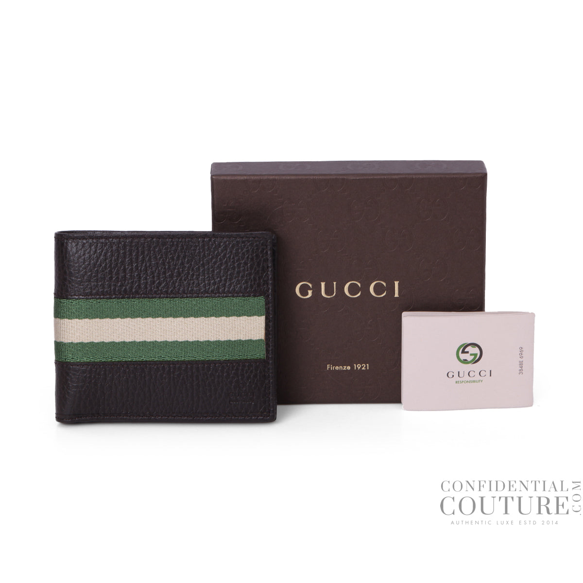 Vintage Web Dark Brown Bi-Fold Wallet