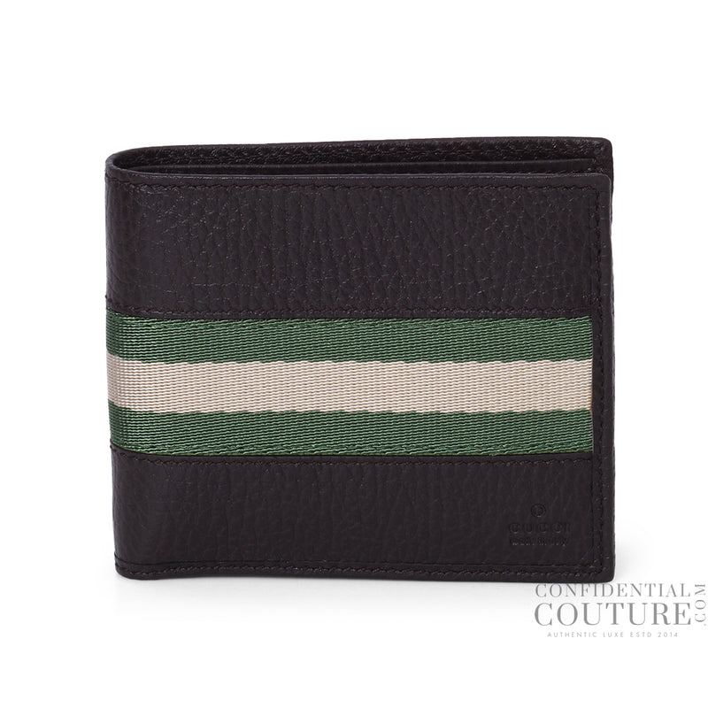 Gucci Vintage Web Dark Brown Bi-Fold Wallet