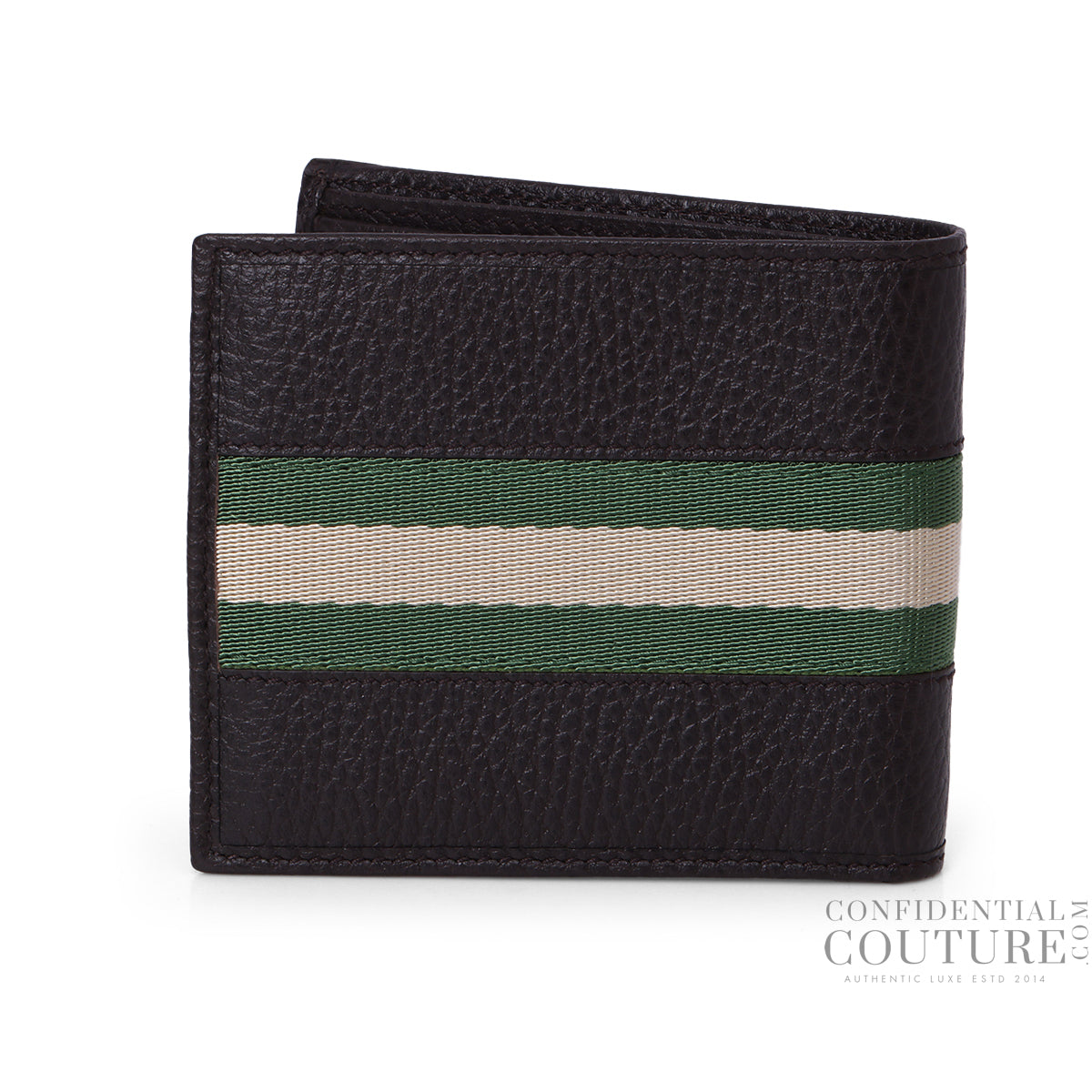 Vintage Web Dark Brown Bi-Fold Wallet