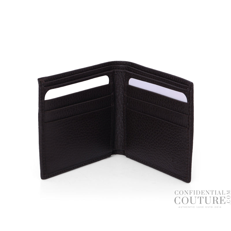 Women Gucci Vintage Web Dark Brown Bi-Fold Wallet