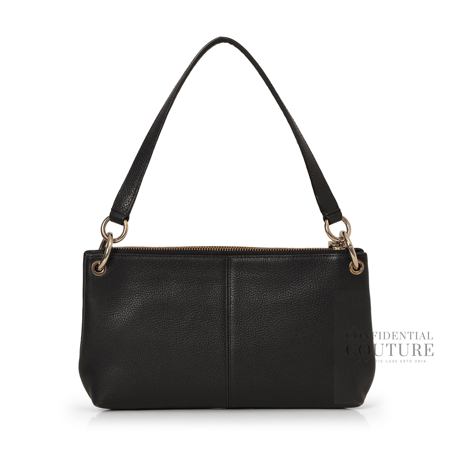 Navy Leather Horse and Carraige Shoulder Bag