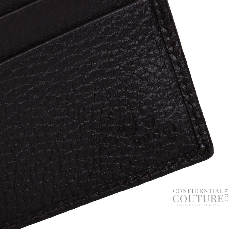Pre-loved Gucci Vintage Web Dark Brown Bi-Fold Wallet