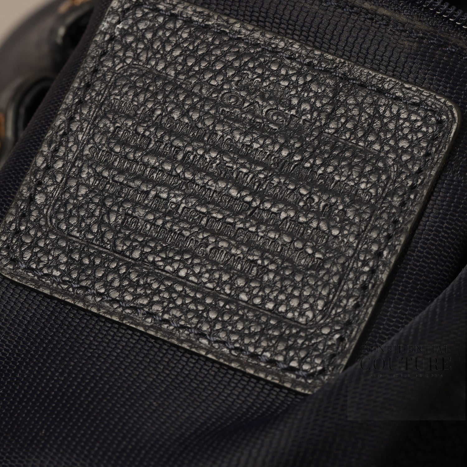 Navy Leather Horse and Carraige Shoulder Bag