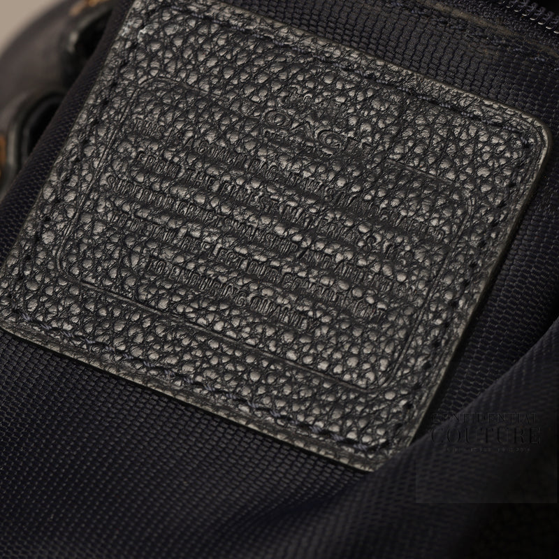 Navy Leather Horse and Carraige Shoulder Bag