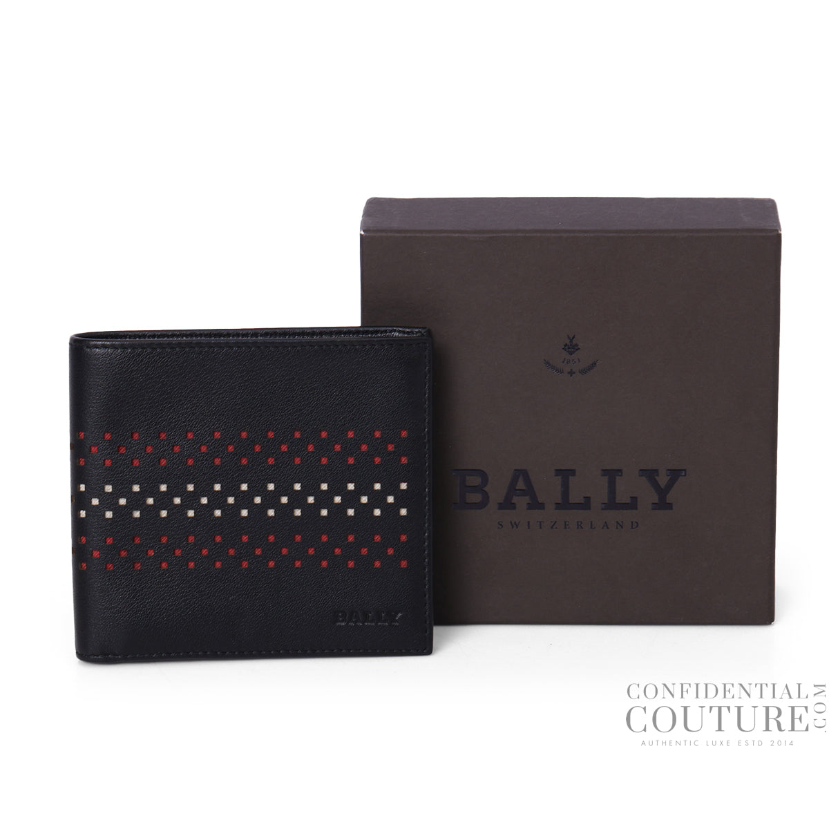 Black Perforated Bifold wallet