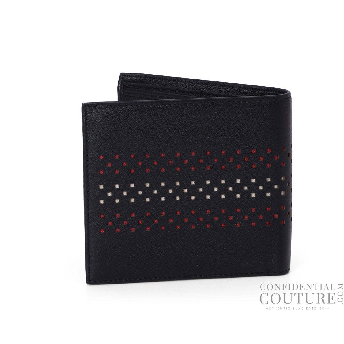 Black Perforated Bifold wallet