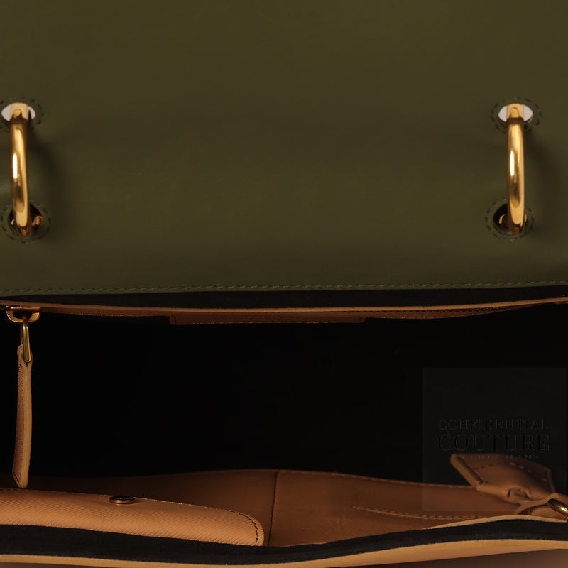 Pre-loved Burberry Tricolor Leather DK88 Medium Top Handle Bag