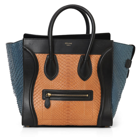 Python Mini Tricolor Luggage Tote