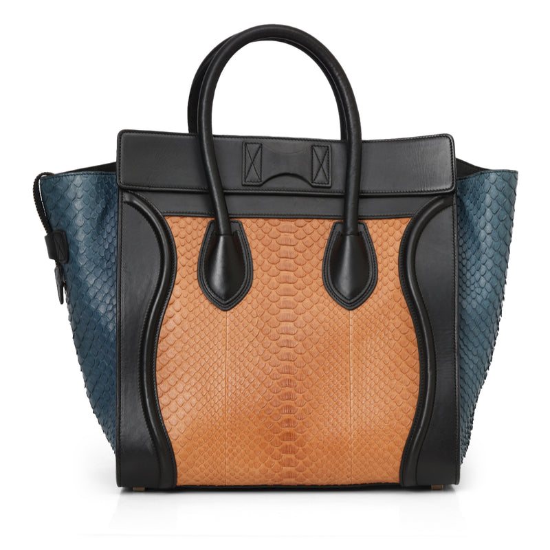 Python Mini Tricolor Luggage Tote