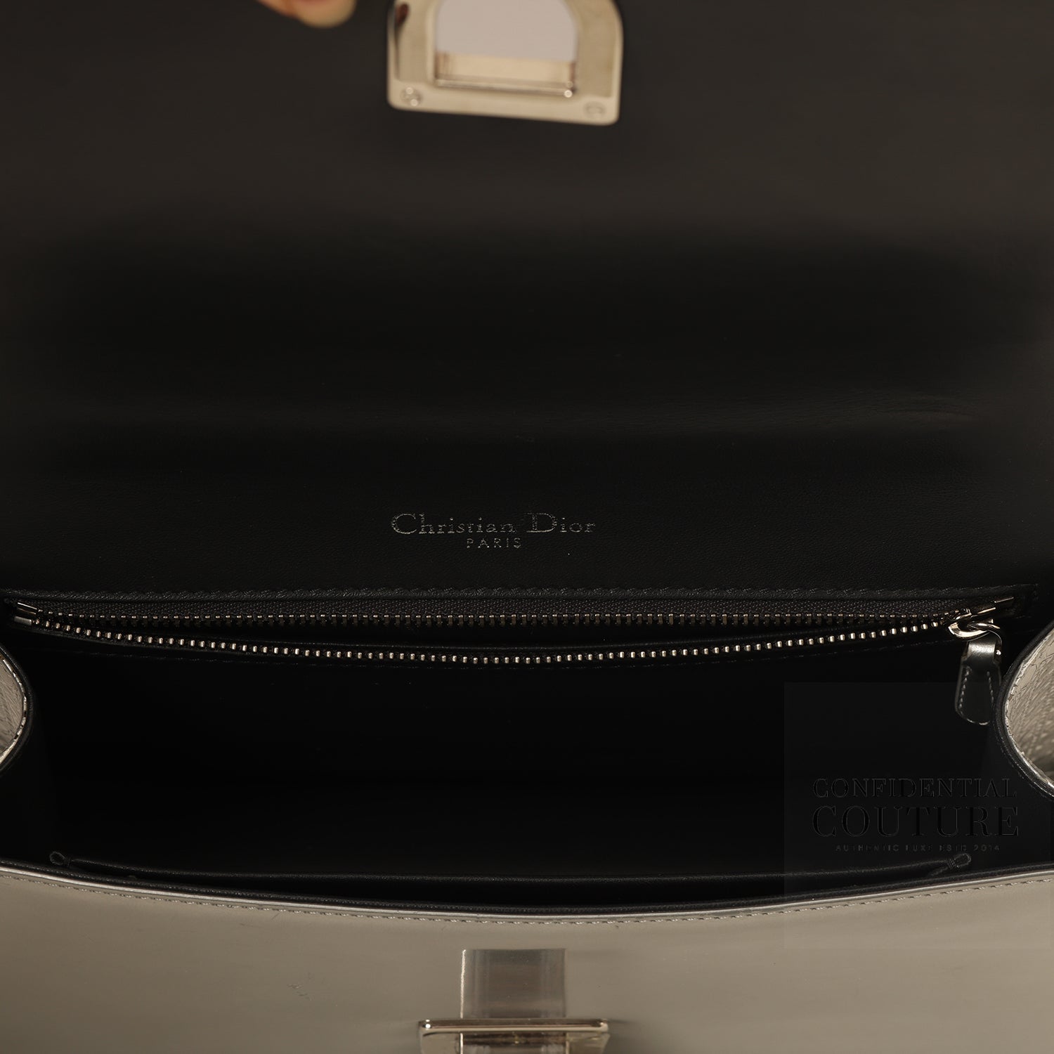 Micro Cannage Silver Diorama Medium Flap Bag