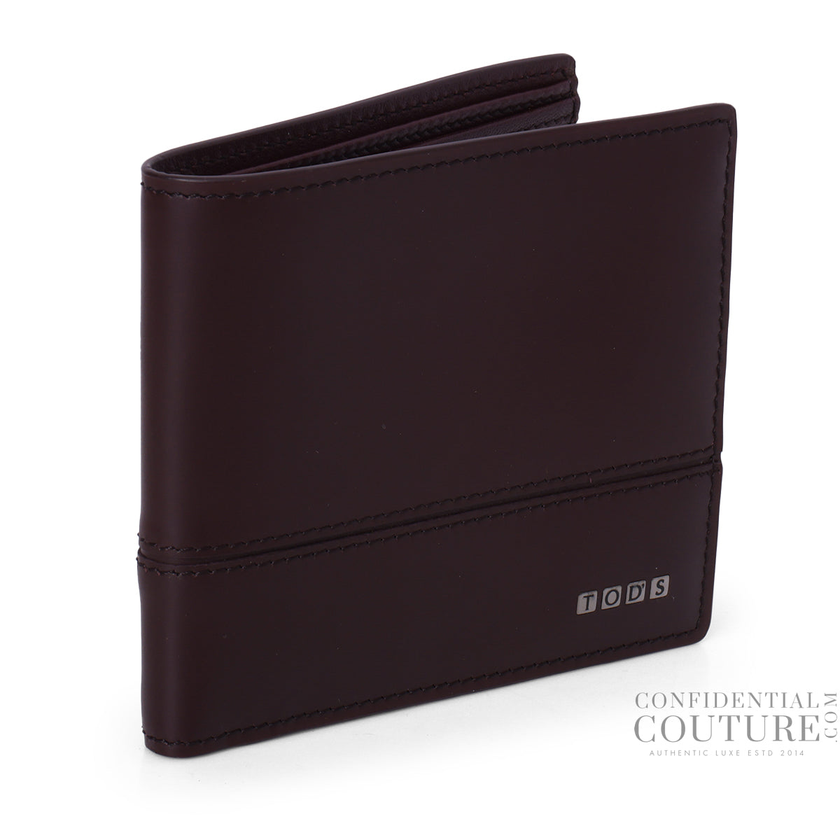 Wine Solid Leather Billfold Wallet