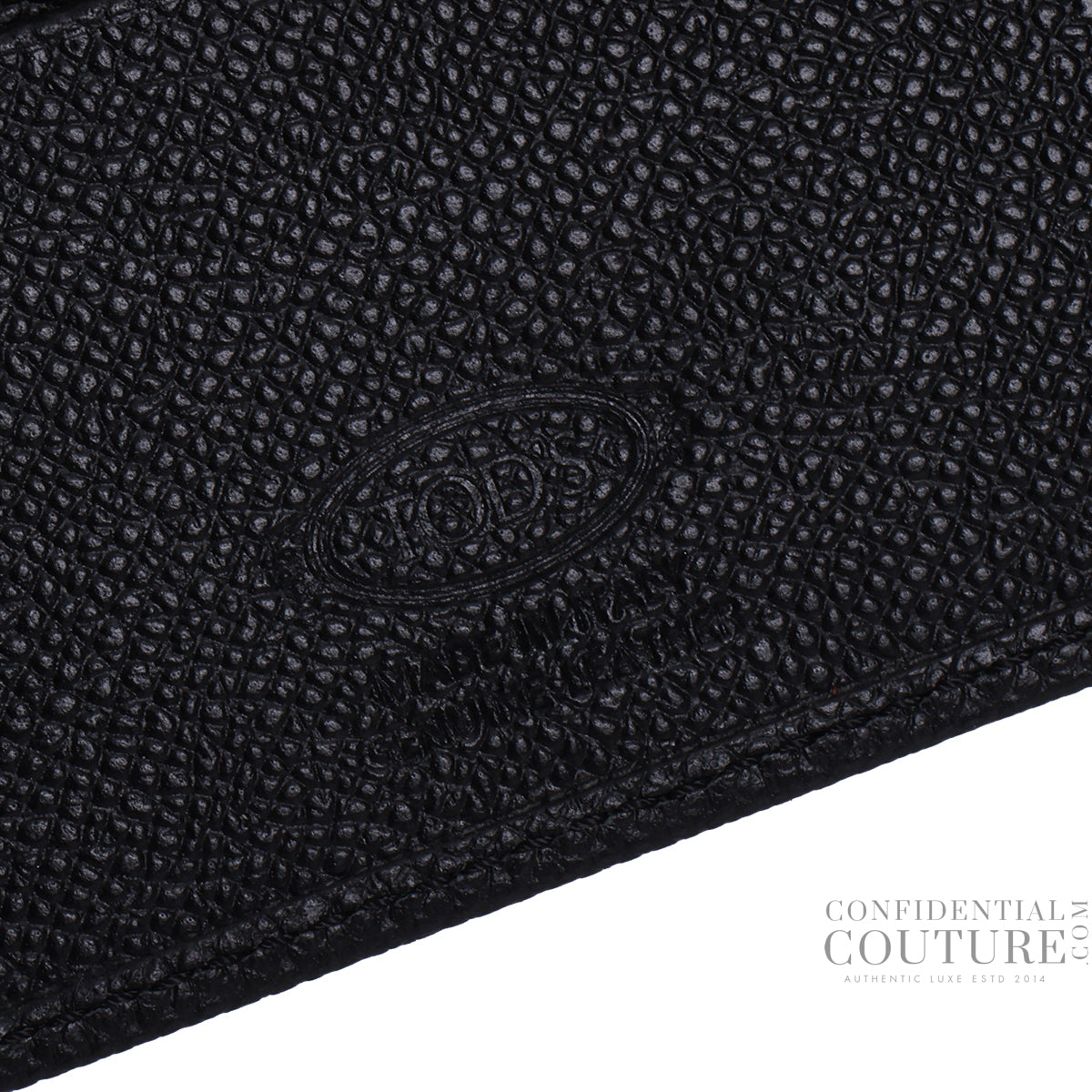 Black Grainy Leather Money Clip Wallet