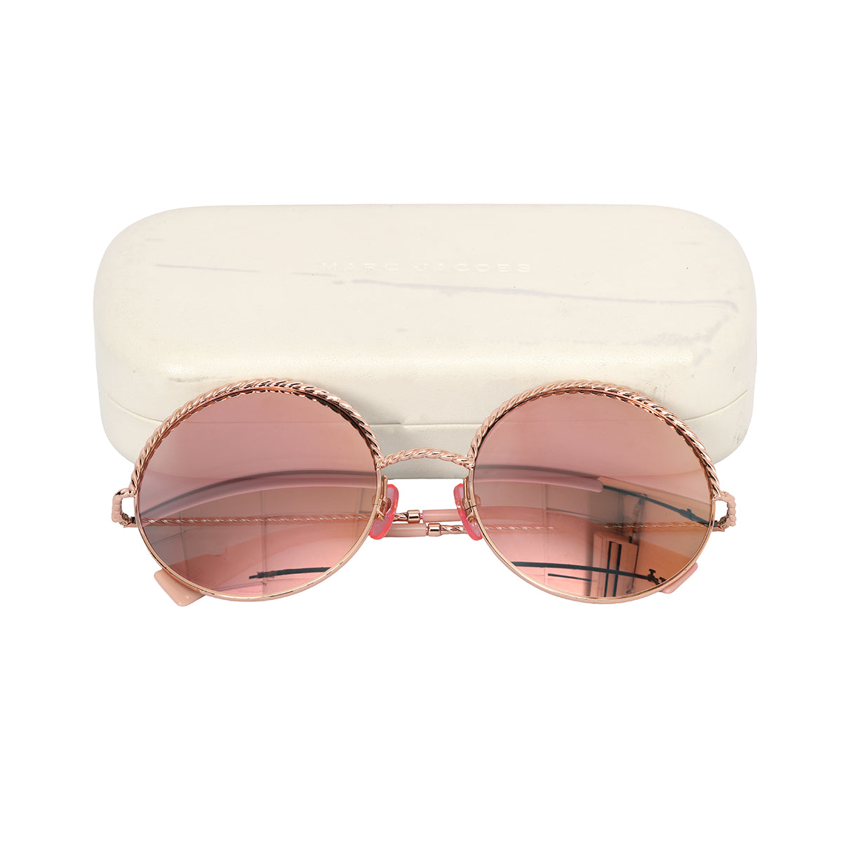 Round Frame Rose Gold Tone Sunglasses