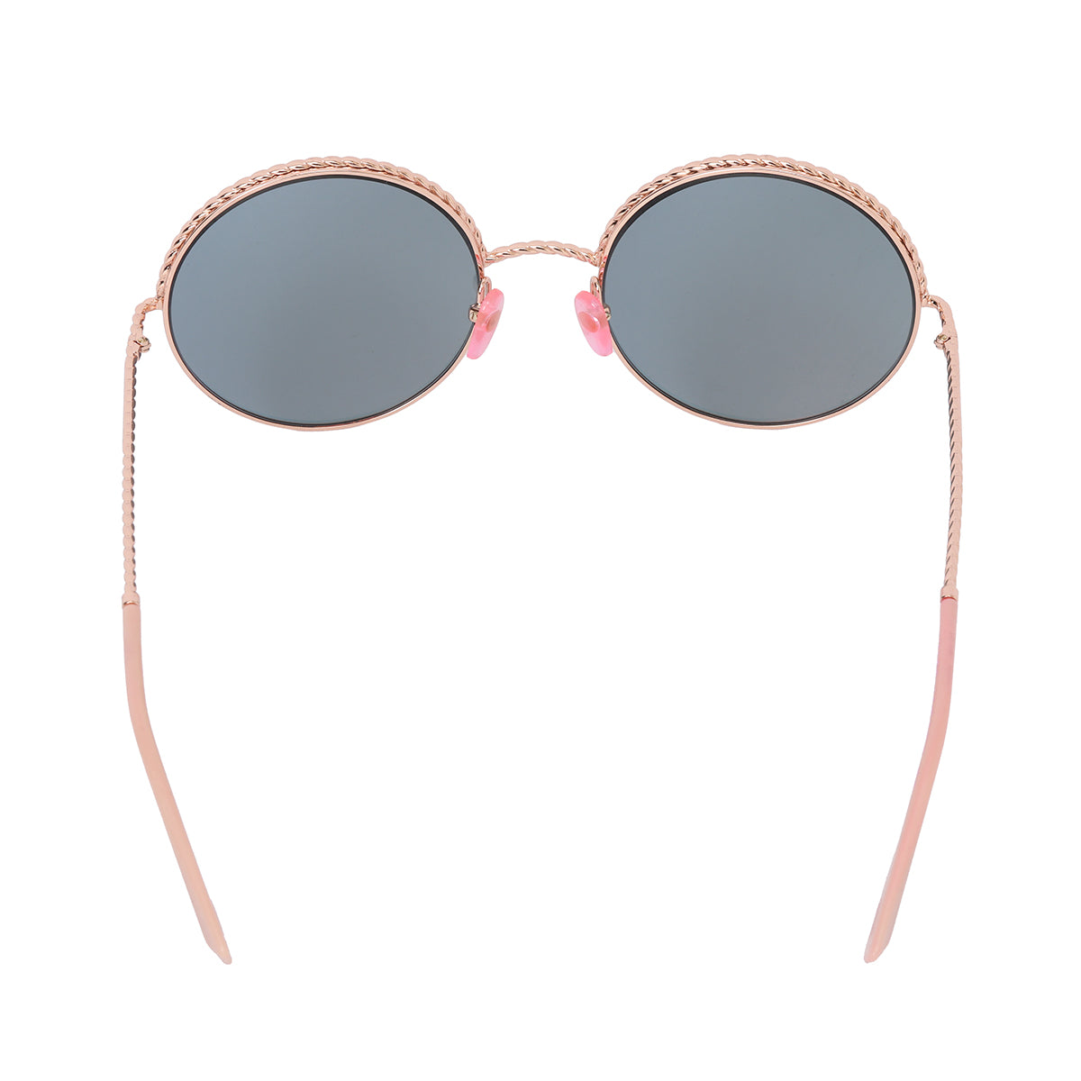 Round Frame Rose Gold Tone Sunglasses