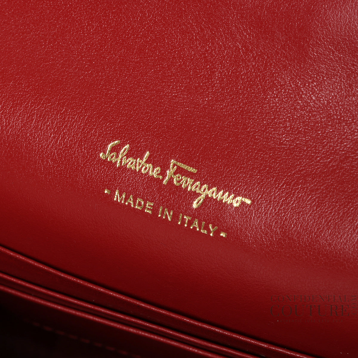 Zaffiro Red Gancini Leather Shoulder Bag