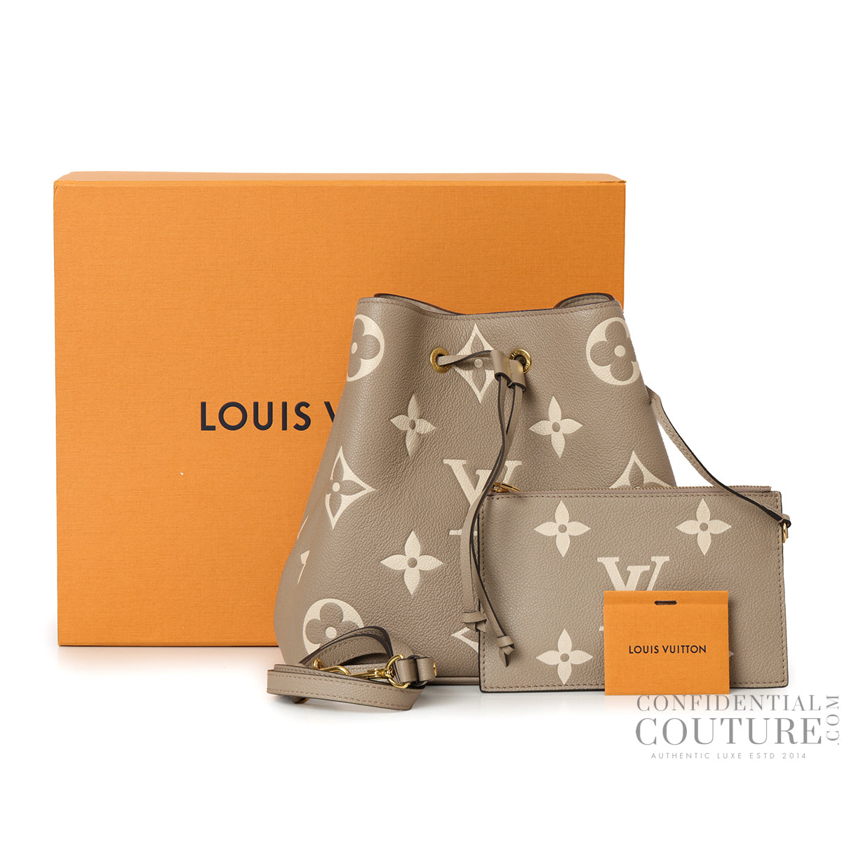 NéoNoé MM Tourterelle/Crème Bicolor Monogram Empreinte Bag