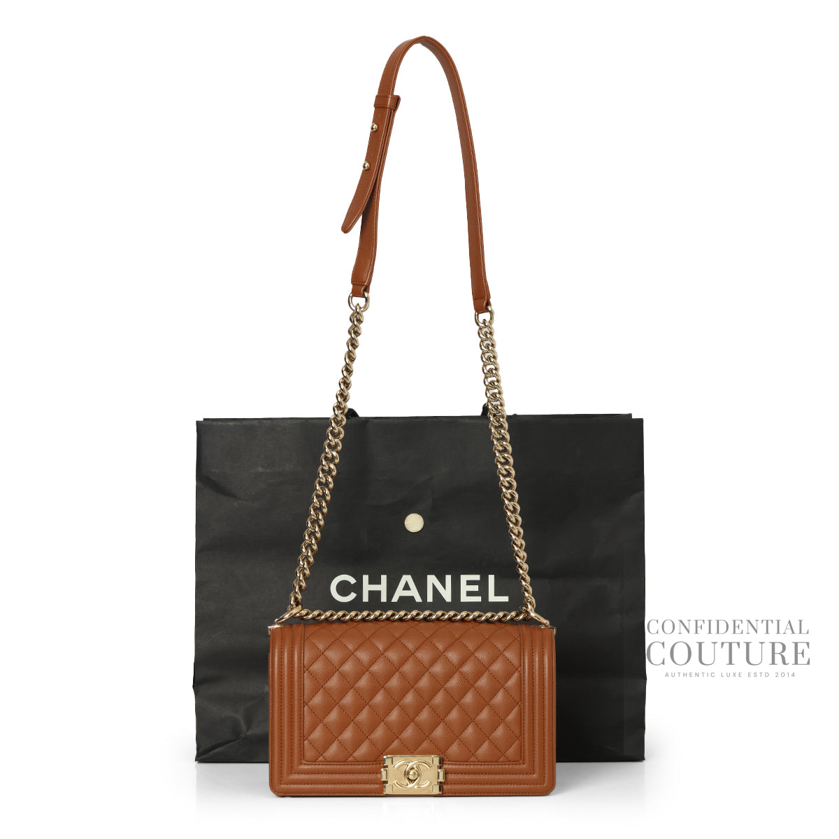 Brown Old Medium Boy Bag