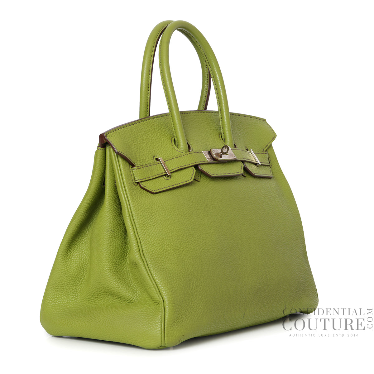Vert Anis Birkin 35 With Silver Hardware, Stamp M