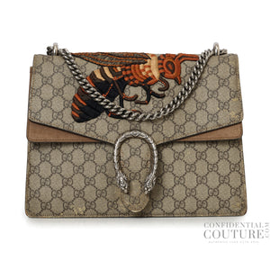 Beige/Brown GG Supreme Medium Dionysus Bee Bag