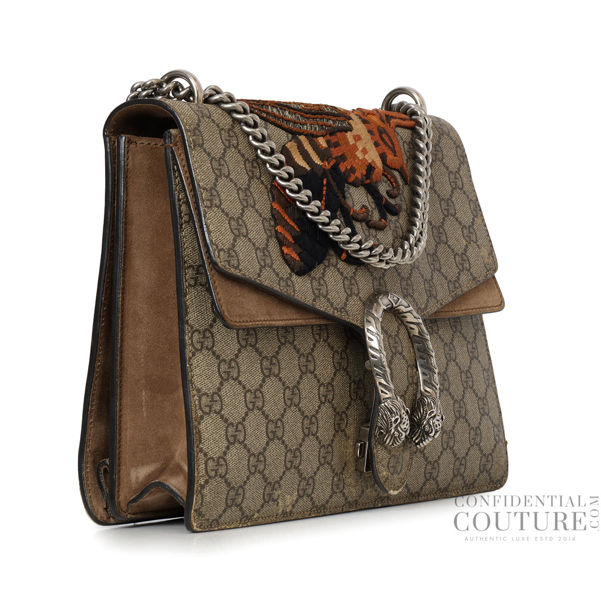 Beige/Brown GG Supreme Medium Dionysus Bee Bag
