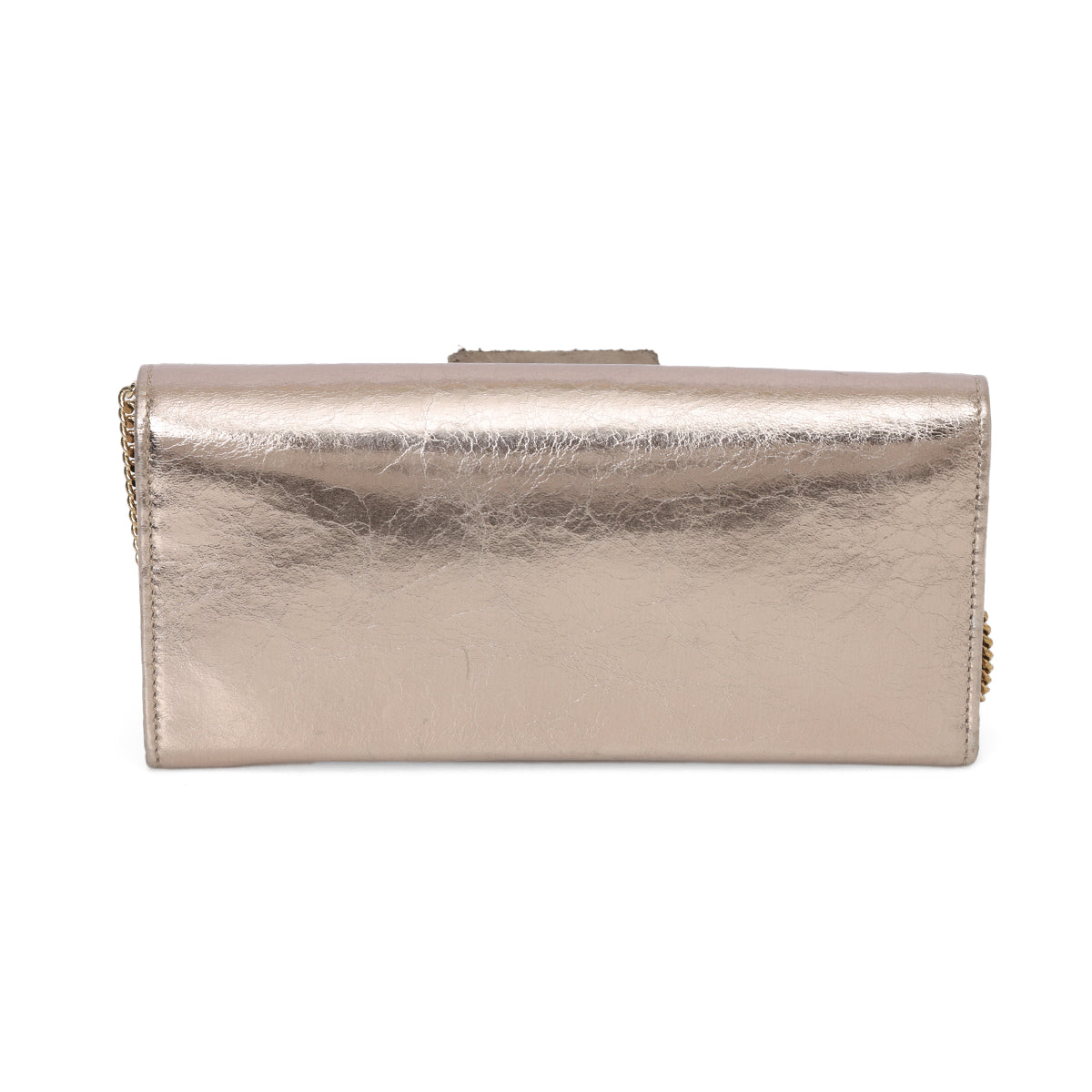 Metallic Grey Patent Leather Maia Clutch Bag One size