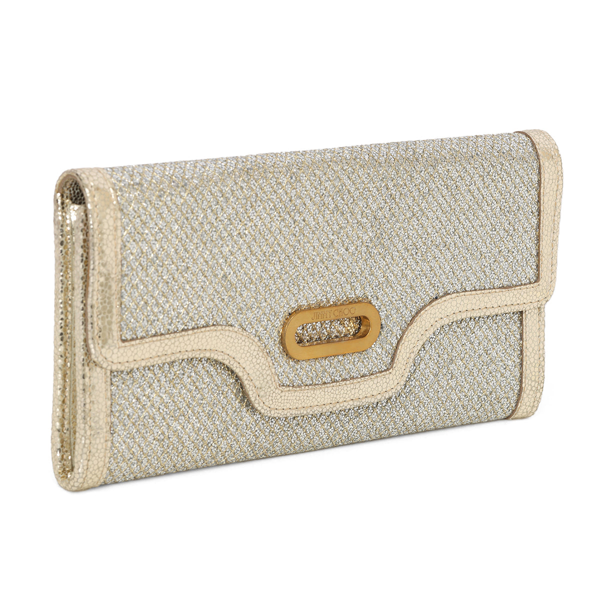 Gold Glitter Fabric Tilsa Clutch One Size