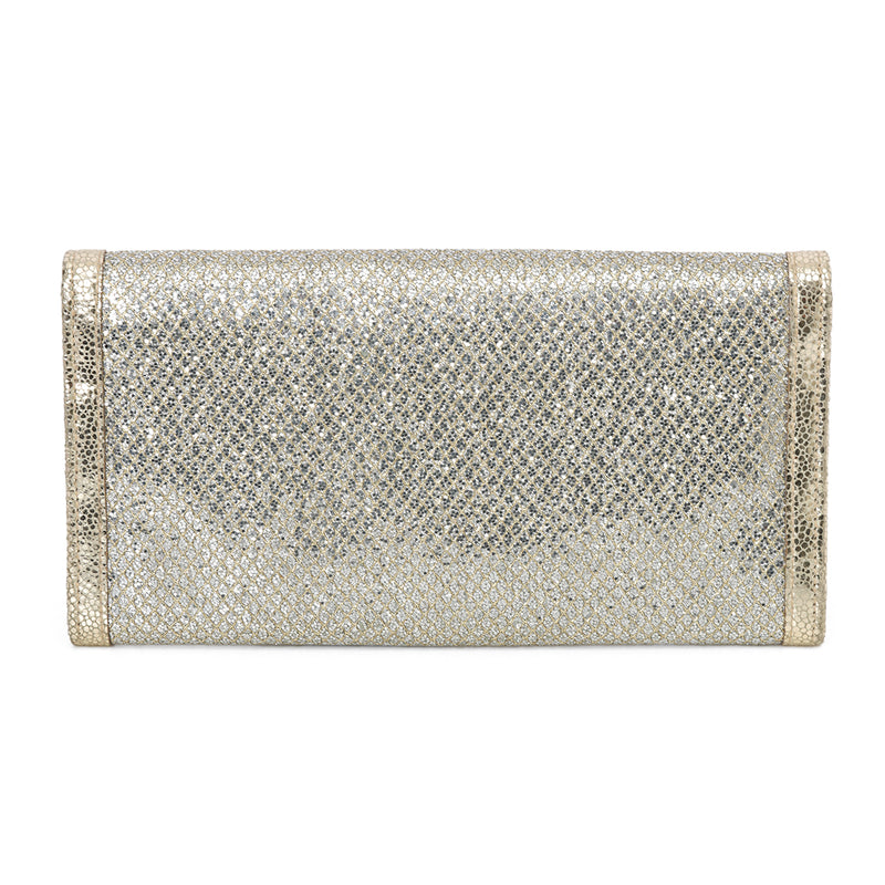 Pre loved Jimmy Choo Gold Glitte Clutch One Size