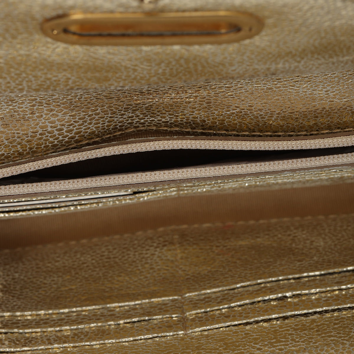 Gold Glitter Fabric Tilsa Clutch One Size