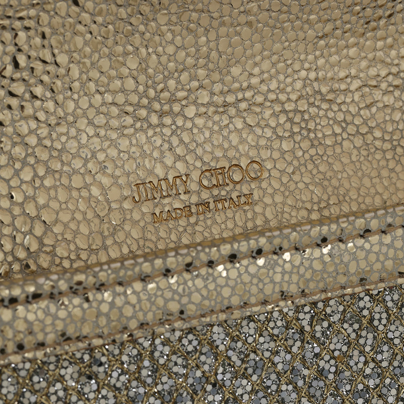 Pre loved jimmy choo gold glitter clutch one size sale