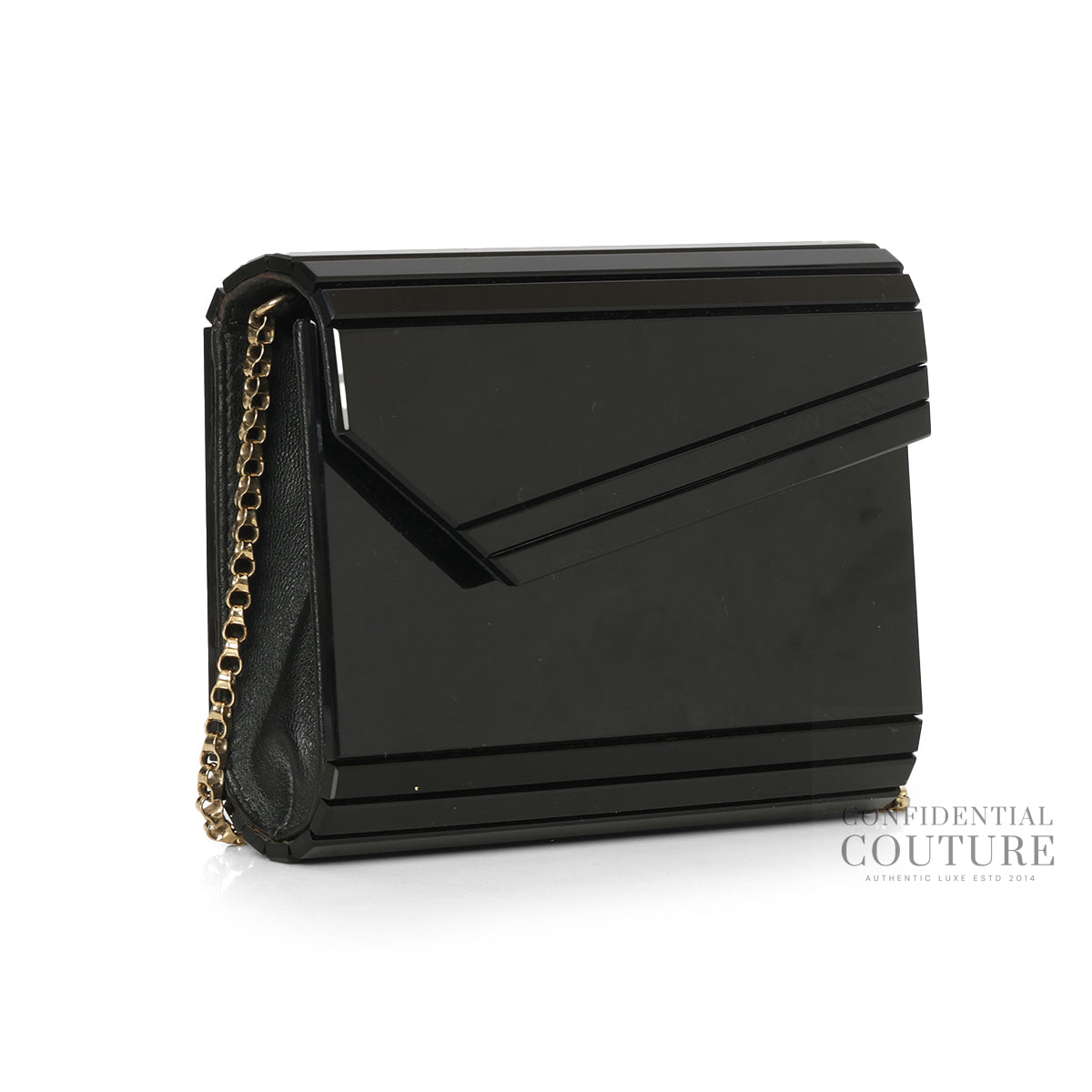 Candy Black Clutch with Chain Strap