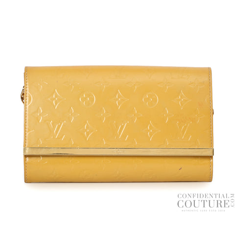 Yellow Monogram Vernis Ana Clutch Bag