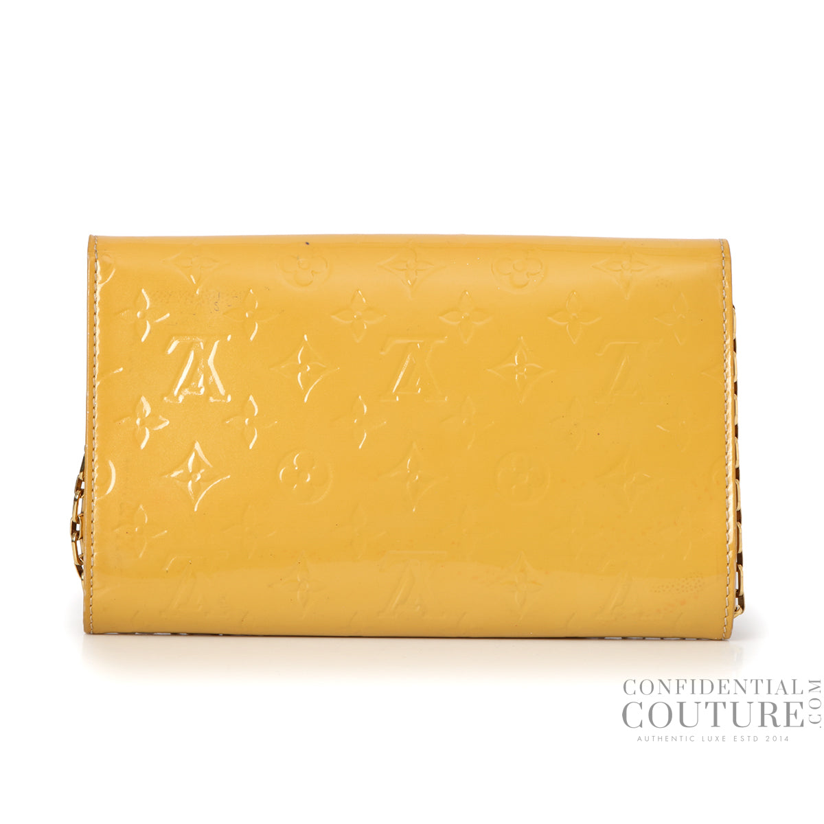 Yellow Monogram Vernis Ana Clutch Bag