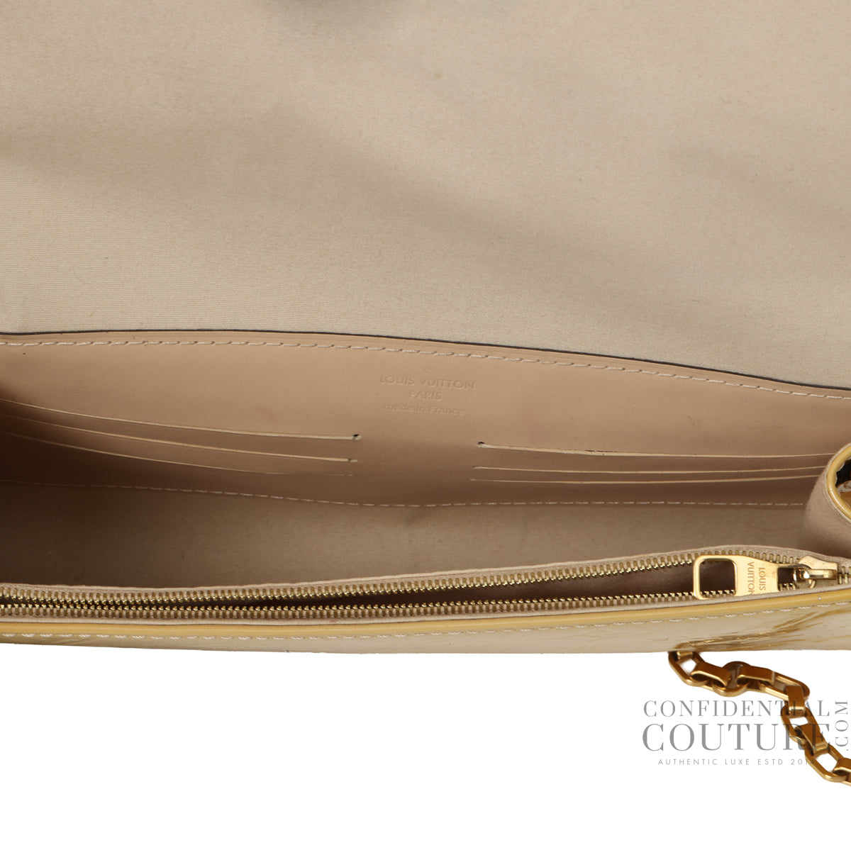 Yellow Monogram Vernis Ana Clutch Bag