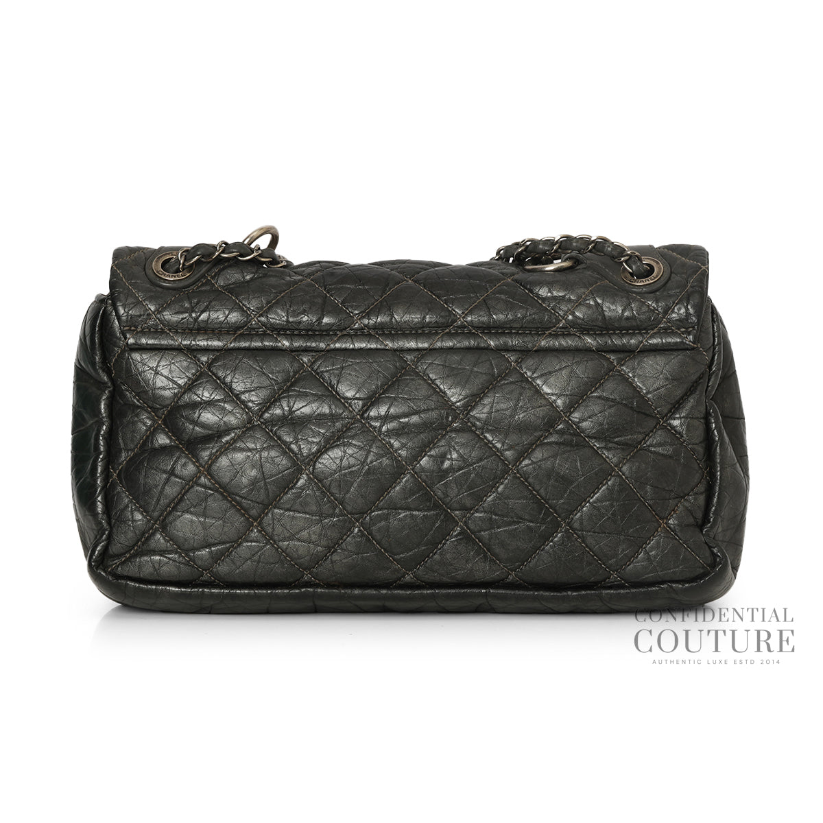 Charcoal Grey Paris-Bombay Small Pondicherry Flap Bag