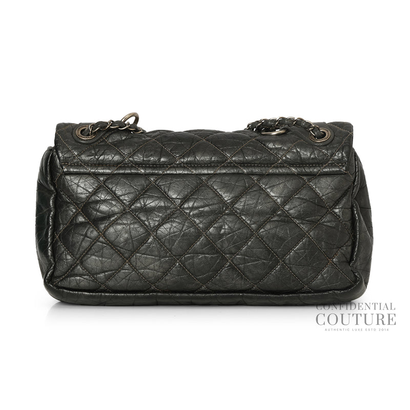 Charcoal Grey Paris-Bombay Small Pondicherry Flap Bag