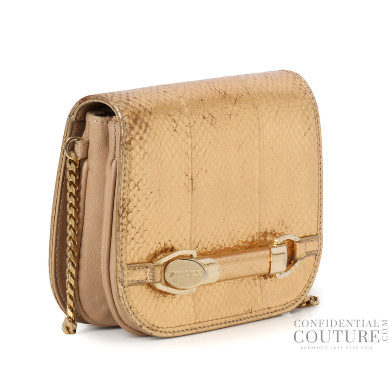 Pre-loved Jimmy Choo Gold Zadie crossbody bag