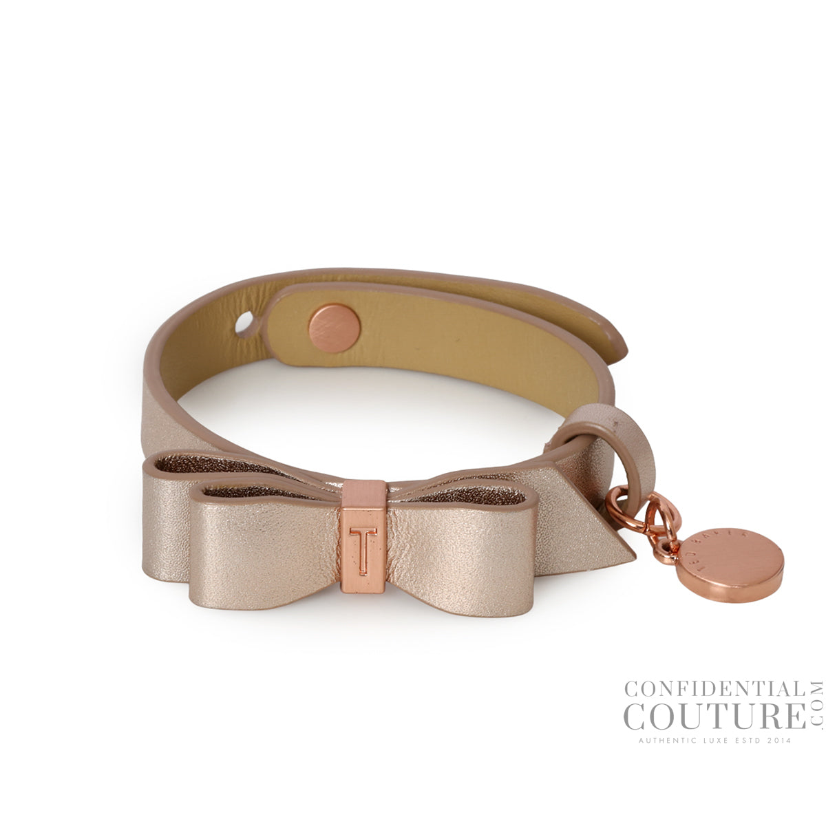 Rose Gold Bow Leather Bracelet