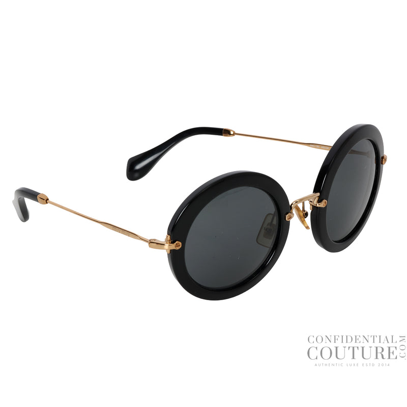 Black Donna Sole Gradient Round Sunglasses