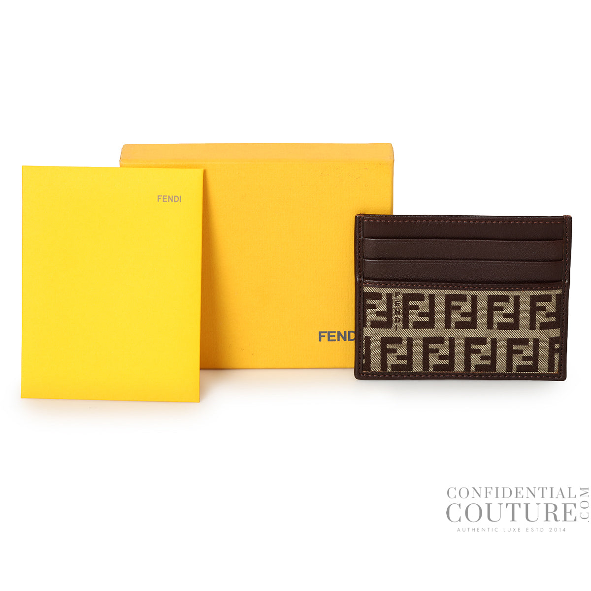 Baguette Brown FF Jacquard Fabric Card Holder