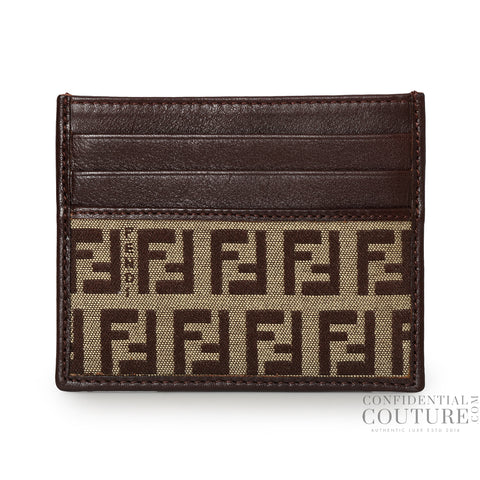 Baguette Brown FF Jacquard Fabric Card Holder