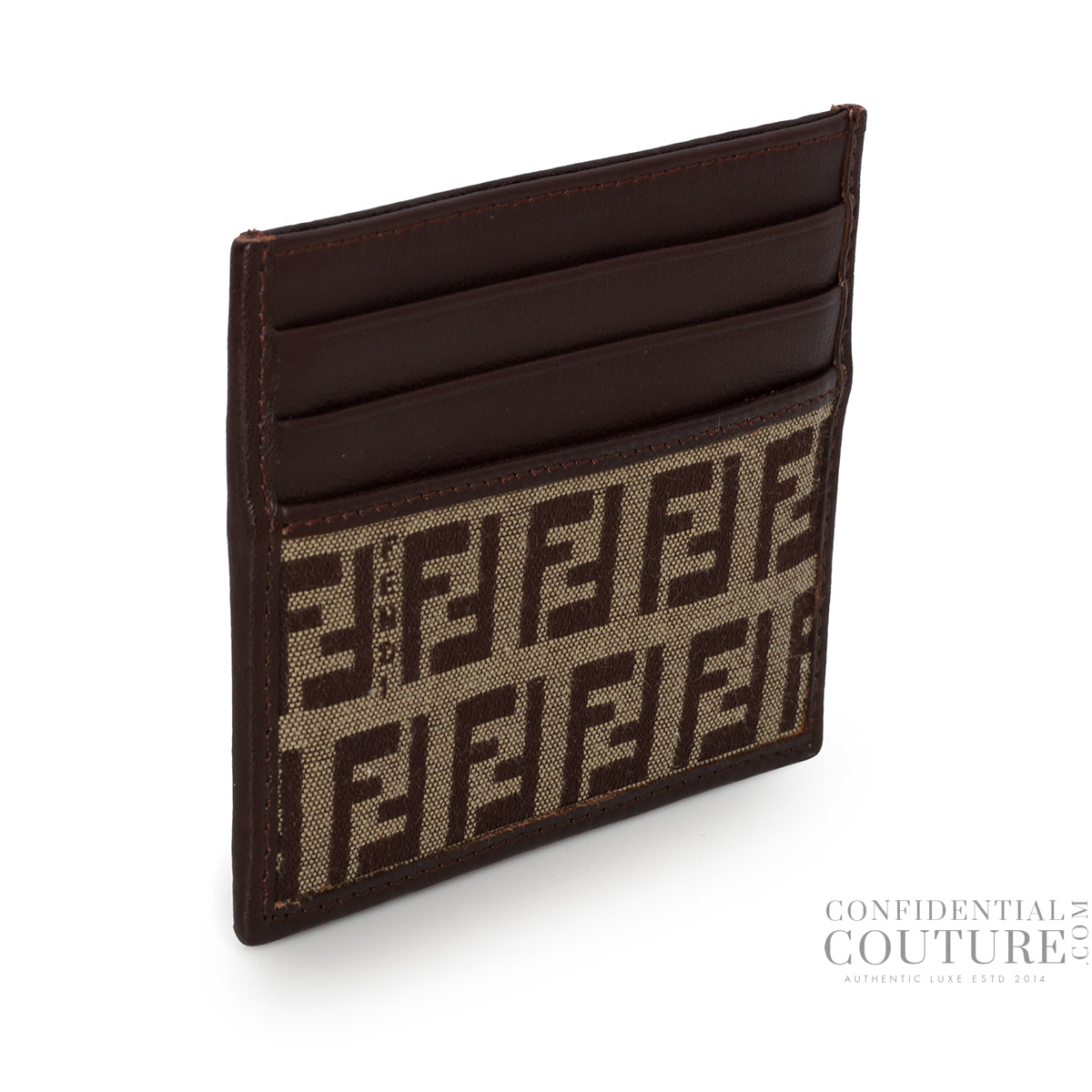 Baguette Brown FF Jacquard Fabric Card Holder