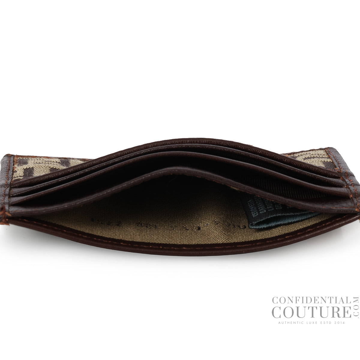 Baguette Brown FF Jacquard Fabric Card Holder