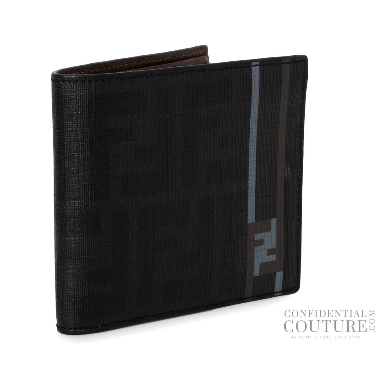 Shop Pre-Loved Fendi P.Foglio Uomo Zucca Monogram Canvas Bi-Fold