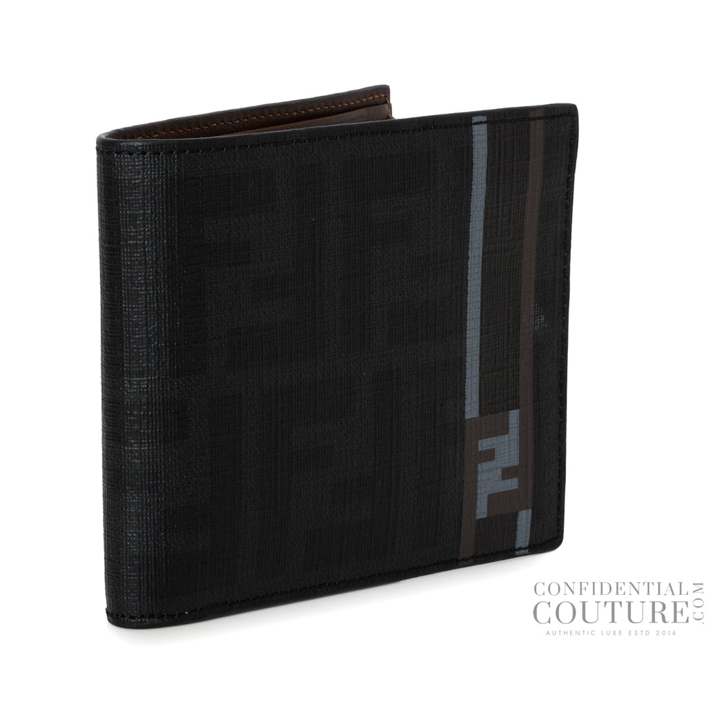 Shop Pre-Loved Fendi P.Foglio Uomo Zucca Monogram Canvas Bi-Fold